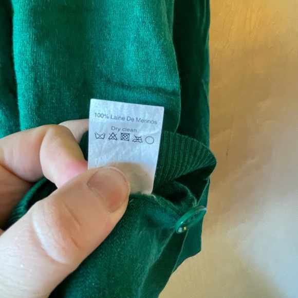 JCrew bright green merino wool cardigan - Picture 3 of 6